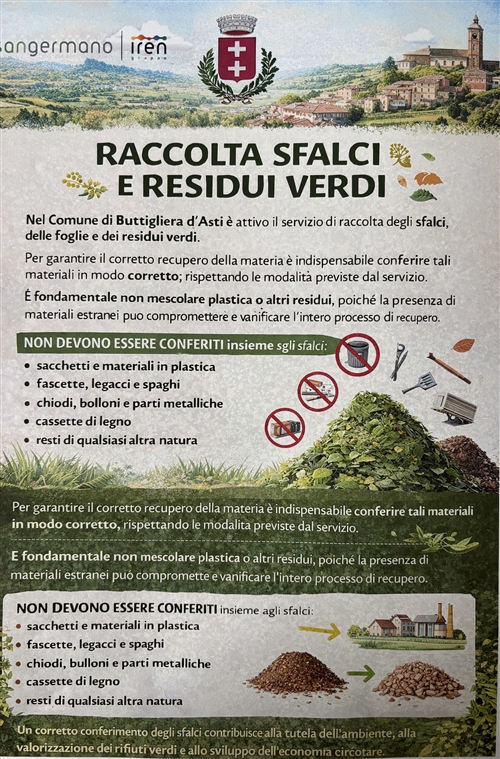 Calendario raccolta sfalci e residui verdi