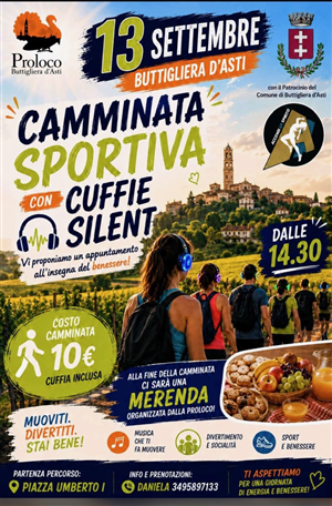 Camminata Sportiva con Cuffie Silent e Merenda Finale