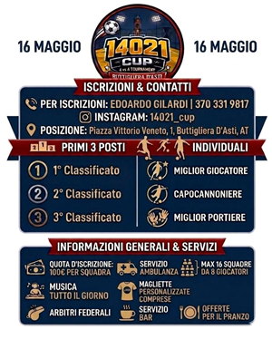 14021 CUP – Torneo di Calcio 4 vs 4