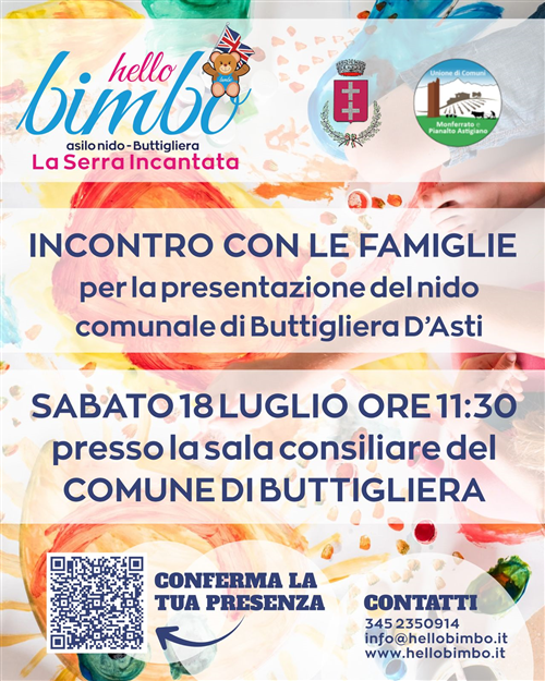 Presentazione del nuovo Asilo Nido Comunale "La Serra Incantata": incontro con le famiglie sabato 18 luglio.