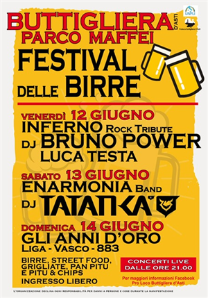 Festival delle Birre al Parco Maffei: tre giorni di musica, street food e divertimento.